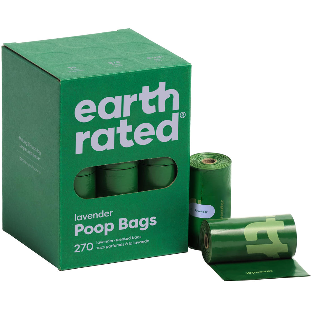Earth Rated sacs à crottes chien lavande, 270 pièces, pratique pour les balades.