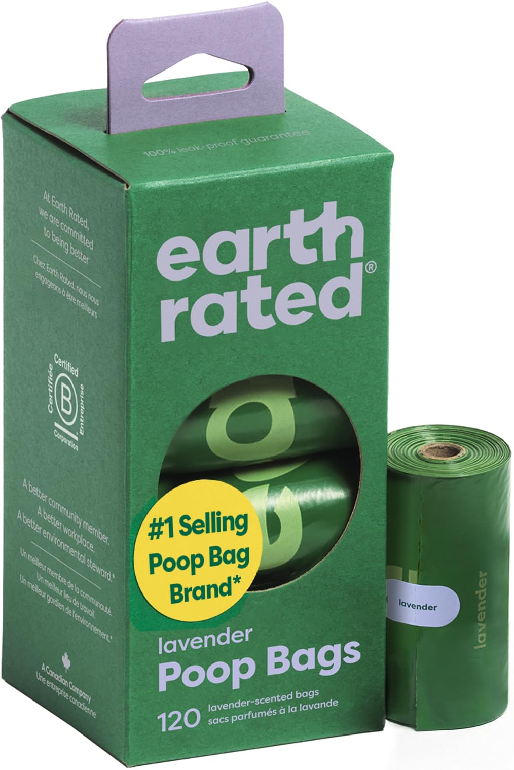 Earth Rated sacs-poubelle chien lavande, pratique pour les balades en plein air