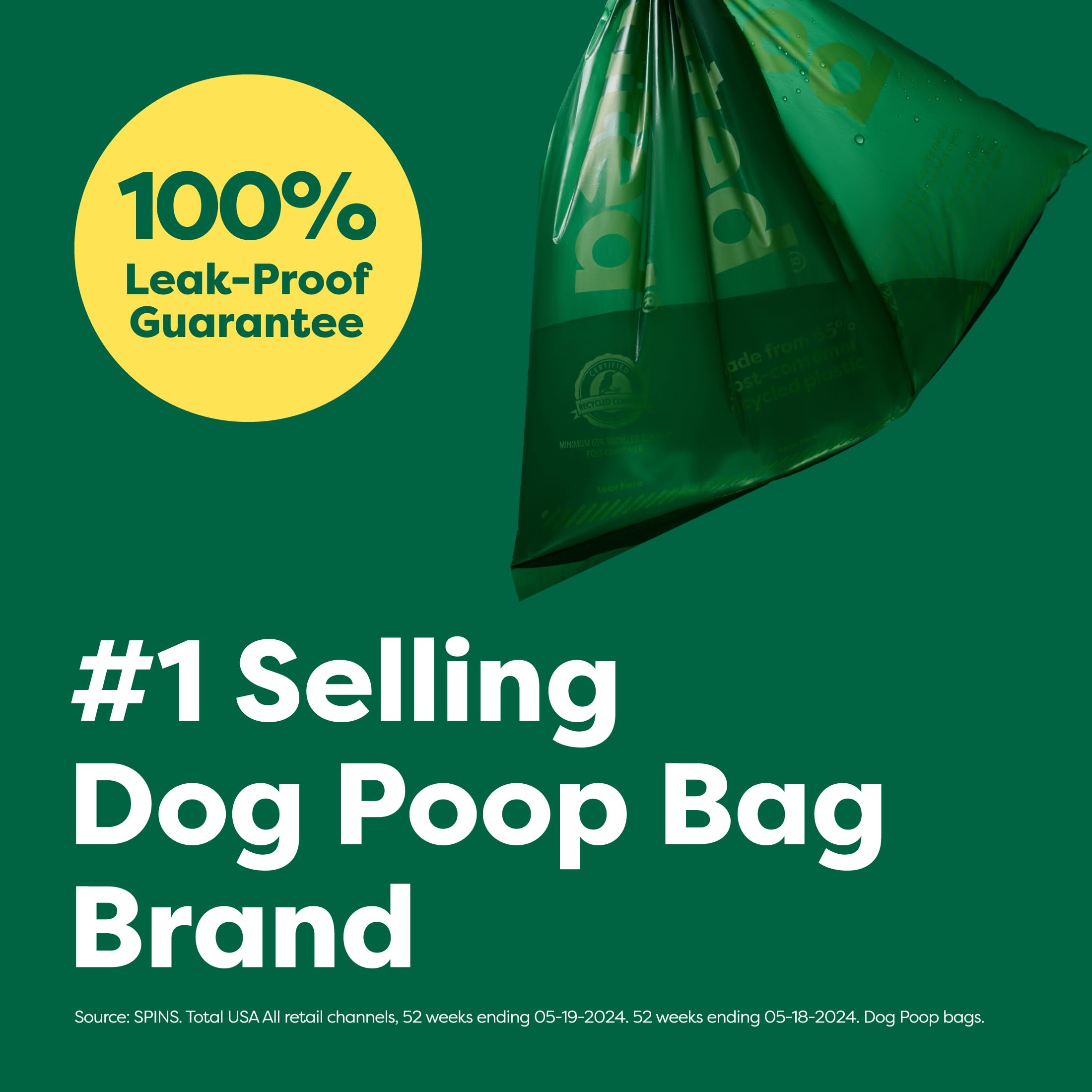 Earth Rated sacs-poubelle chien lavande, sacs épais et anti-fuite.