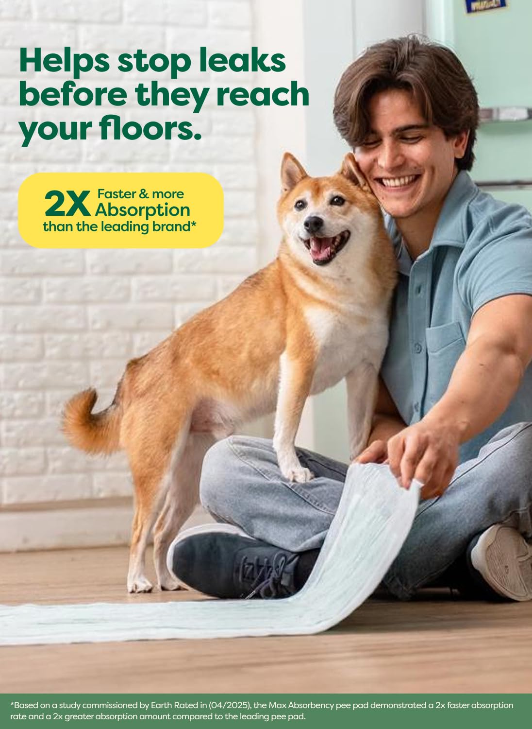 Earth Rated tapis d'entraînement canin prévient les fuites sur sols.