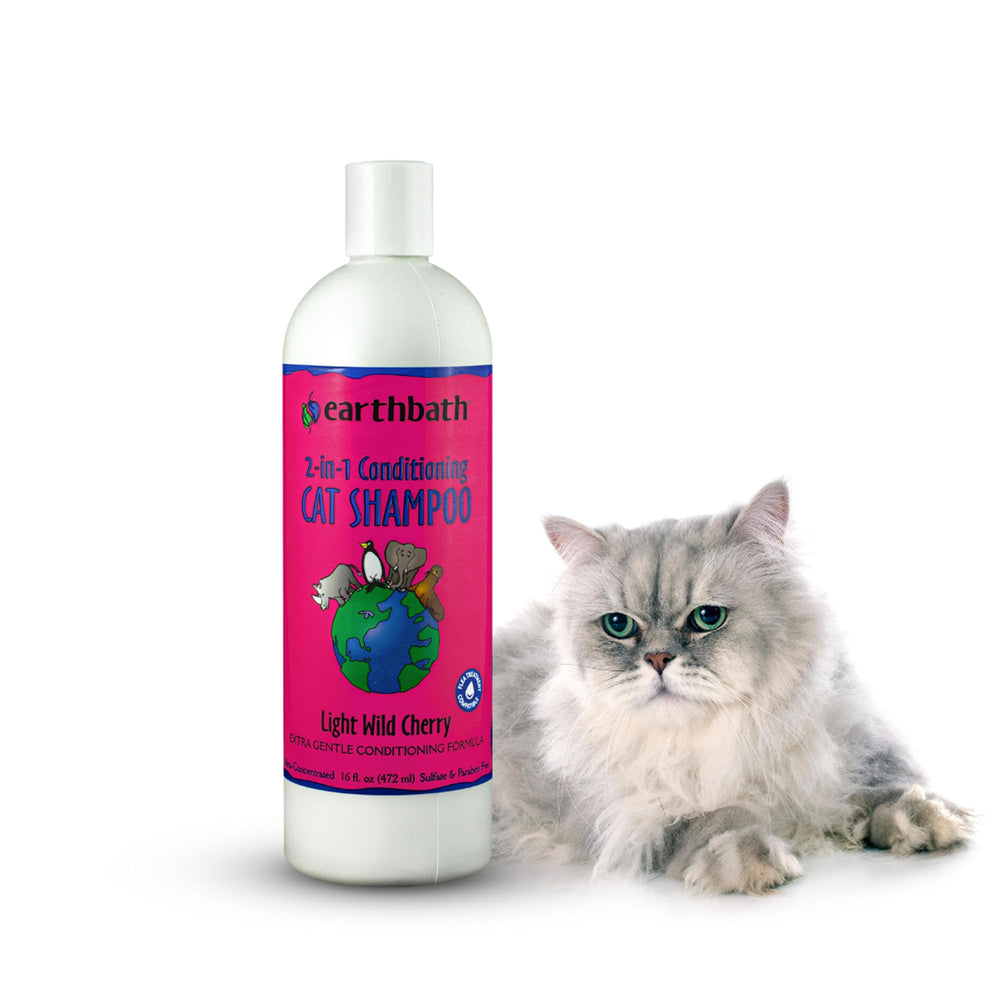 Earthbath Shampoing-chat Cerise Sauvage – bouteille prête au bain rafraîchissant