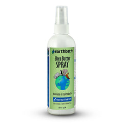 earthbath pulvérisateur au beurre de karité, flacon visible et hydratant pour le pelage