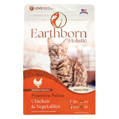 Earthborn Holistic Primitive Feline, poulet premier ingrédient, protéine de qualité.