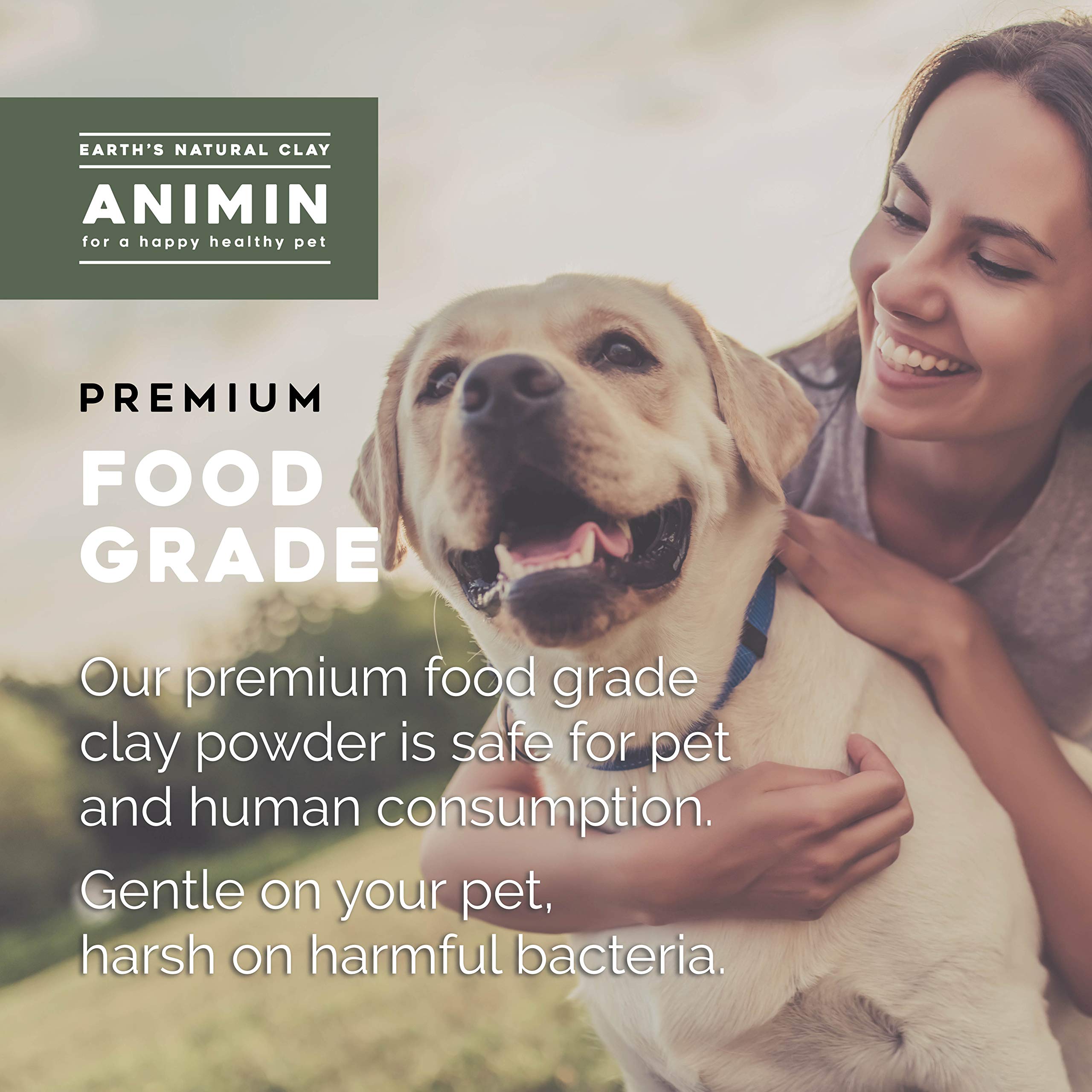 Earth's Living Animin Calcium Bentonite, usage interne/externe, aide potentielle aux irritations.