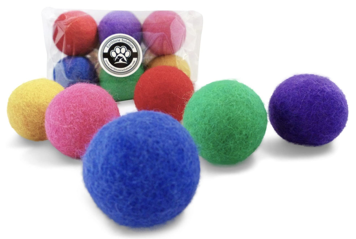 Boules pour chat Earthtone Solutions en laine multicolore, stimulant le jeu visuel du chat