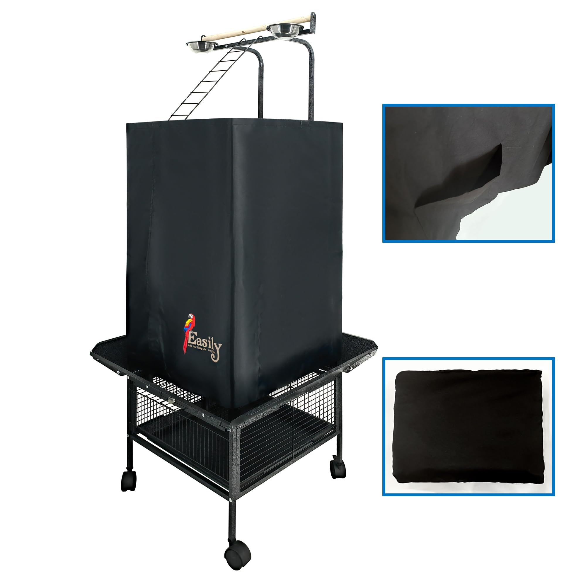 Easily Good Night – couverture cage avec top de jeu, favorise le repos des oiseaux.
