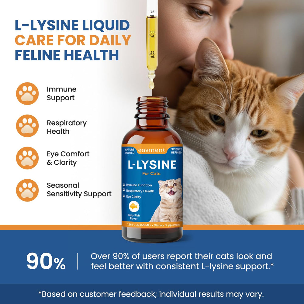 Étiquette Easment L-Lysine montrant vitamines A, B1 et B6.