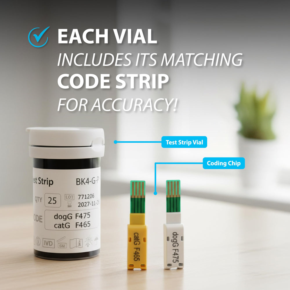 Etui Easy Touch Pet Glucose Strips – emballage compact pour 50 tests
