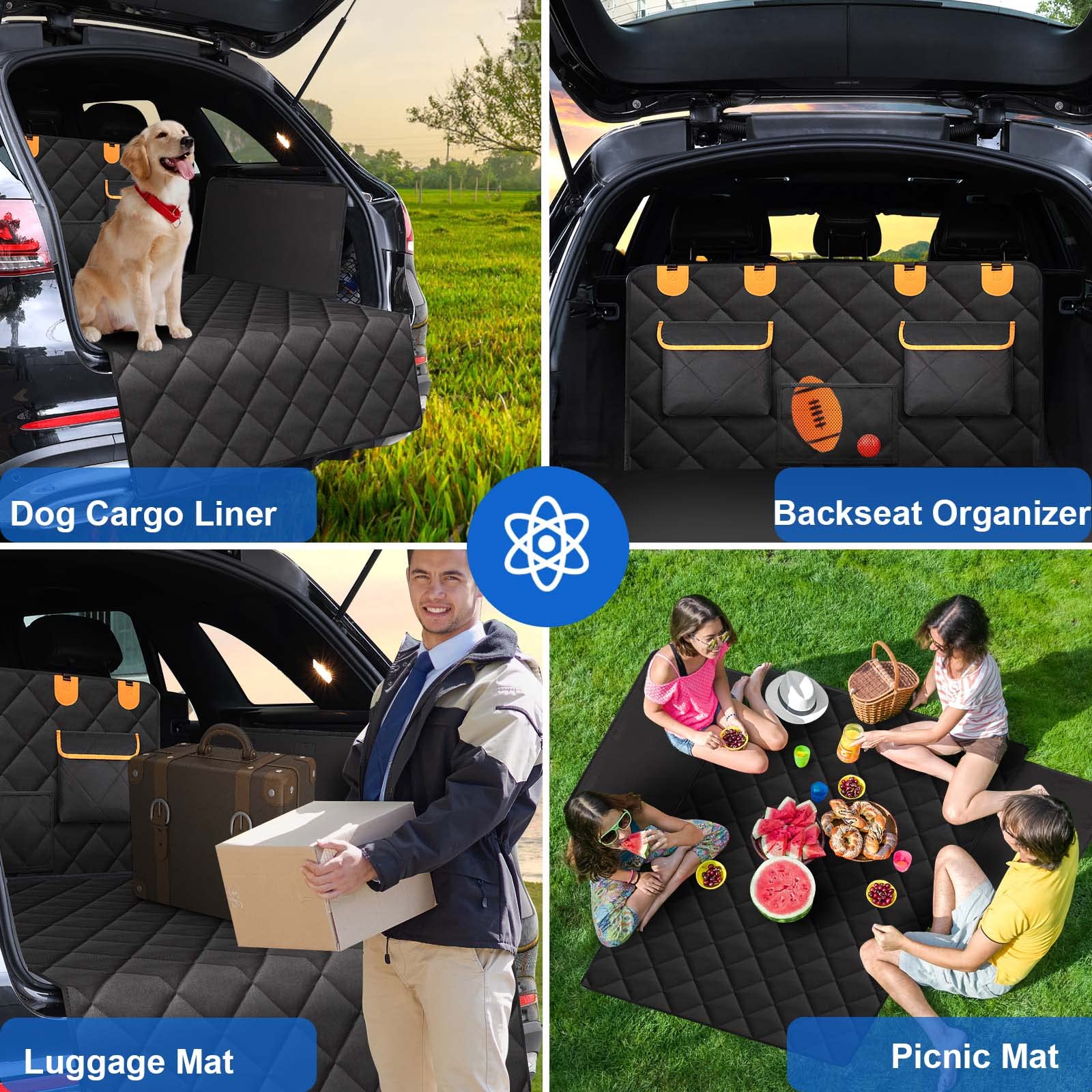 Organisateur arrière spacieux EasyHaWei pour sacs et petits objets.