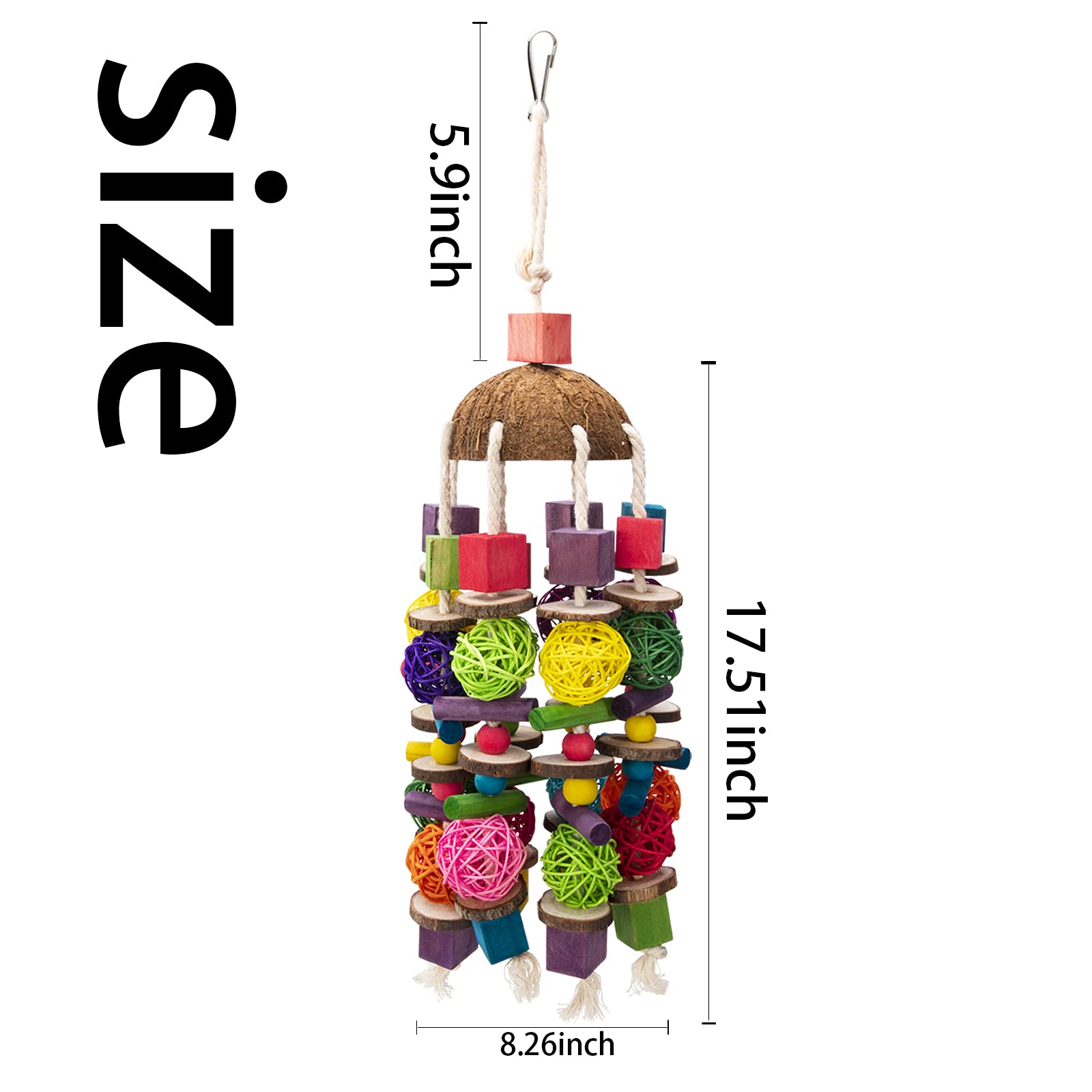 Jouet EBaokuup pour perroquet grande taille idéal pour mordiller et grimper en cage.