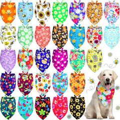 Bandana Eccliy pour chien à motifs fleurs printanières, idéal pour un look doux
