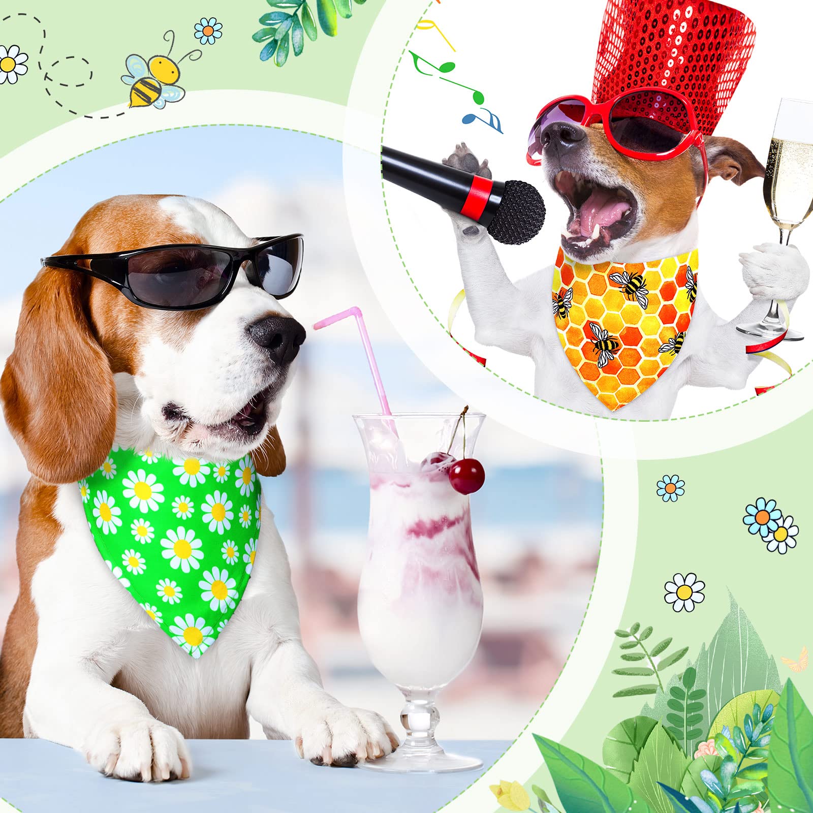 Taille compacte et légère Eccliy bandana, convient petits et moyens chiens.