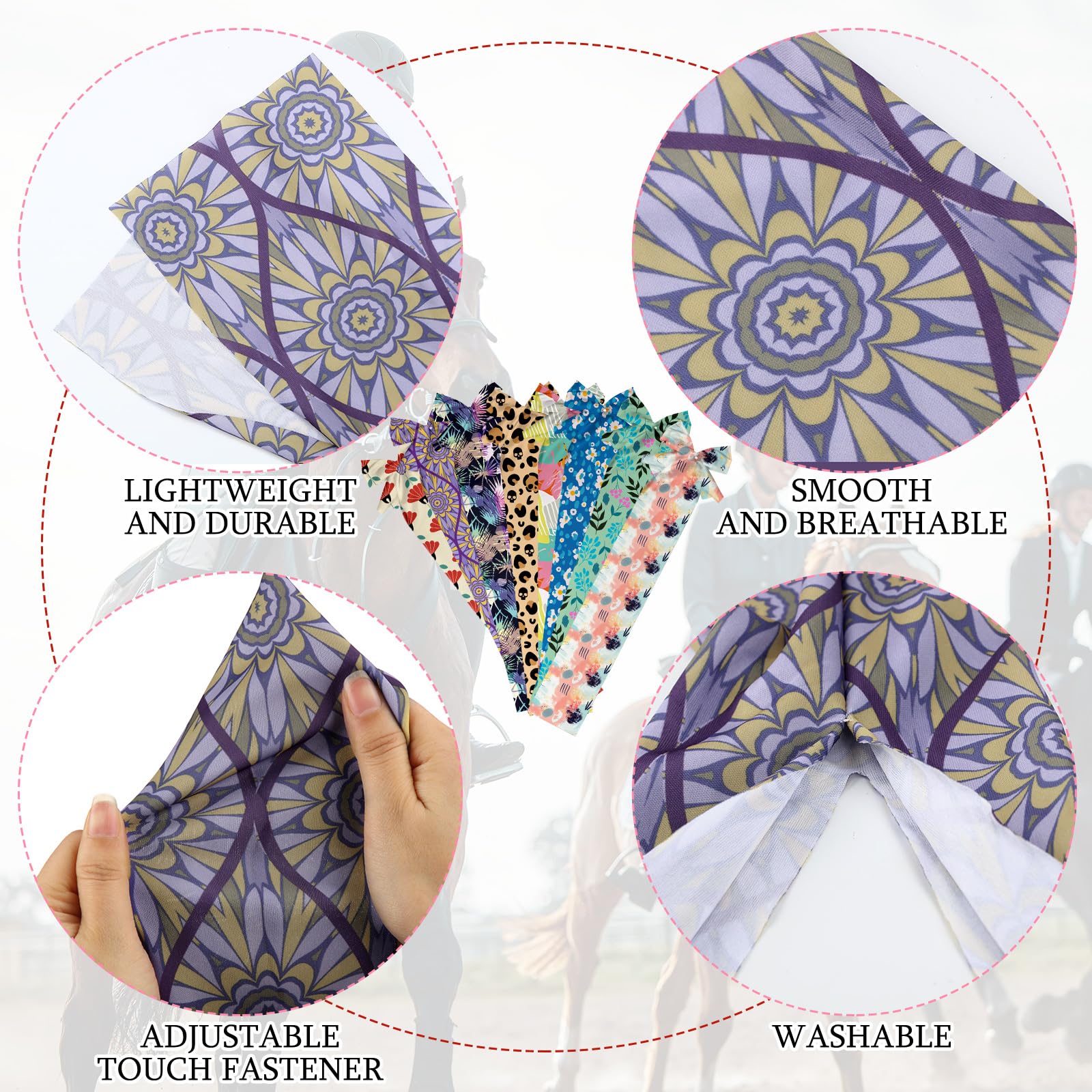 Eccliy designs colorés queue-cheval, ajout de vitalité et visibilité.
