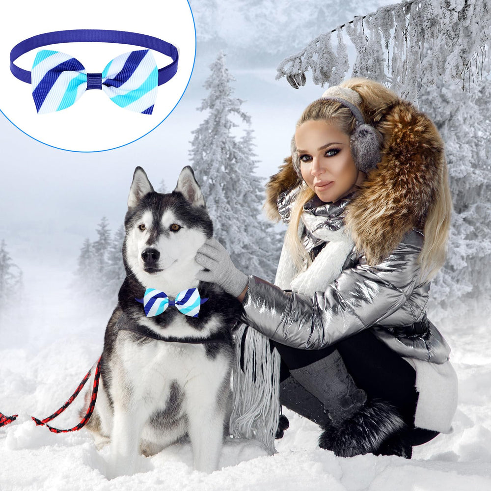 Eccliy nœud hivernal pour chien, motifs flocons.