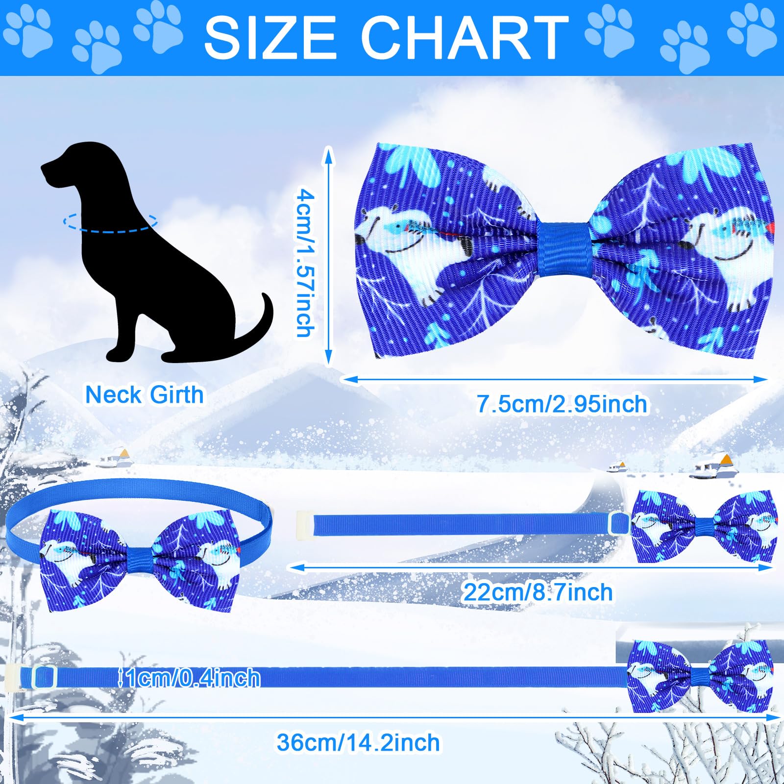 Eccliy nœud papillon hivernal pour chat, style joyeux et sûr.