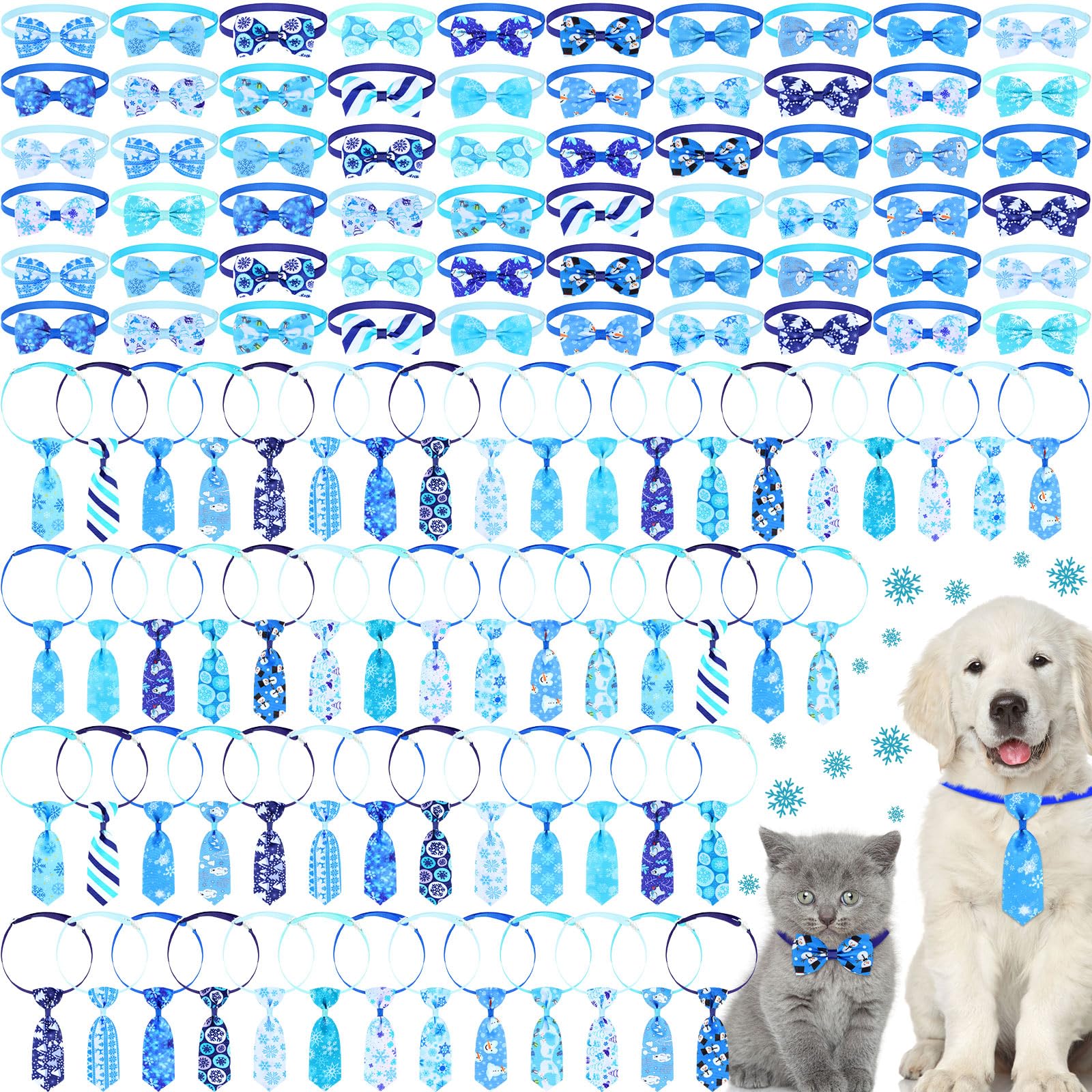 Eccliy nœud papillon hivernal pour chien, accessoire festif durable.
