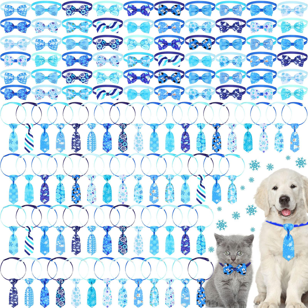 Eccliy nœud papillon hivernal pour chien, accessoire festif durable.