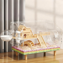 Cage Ecleng hamster en acrylique – vue transparente pour observer facilement.