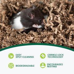 ECO BEDDING FiberCore – papier absorbant sans poussière pour une cage propre.