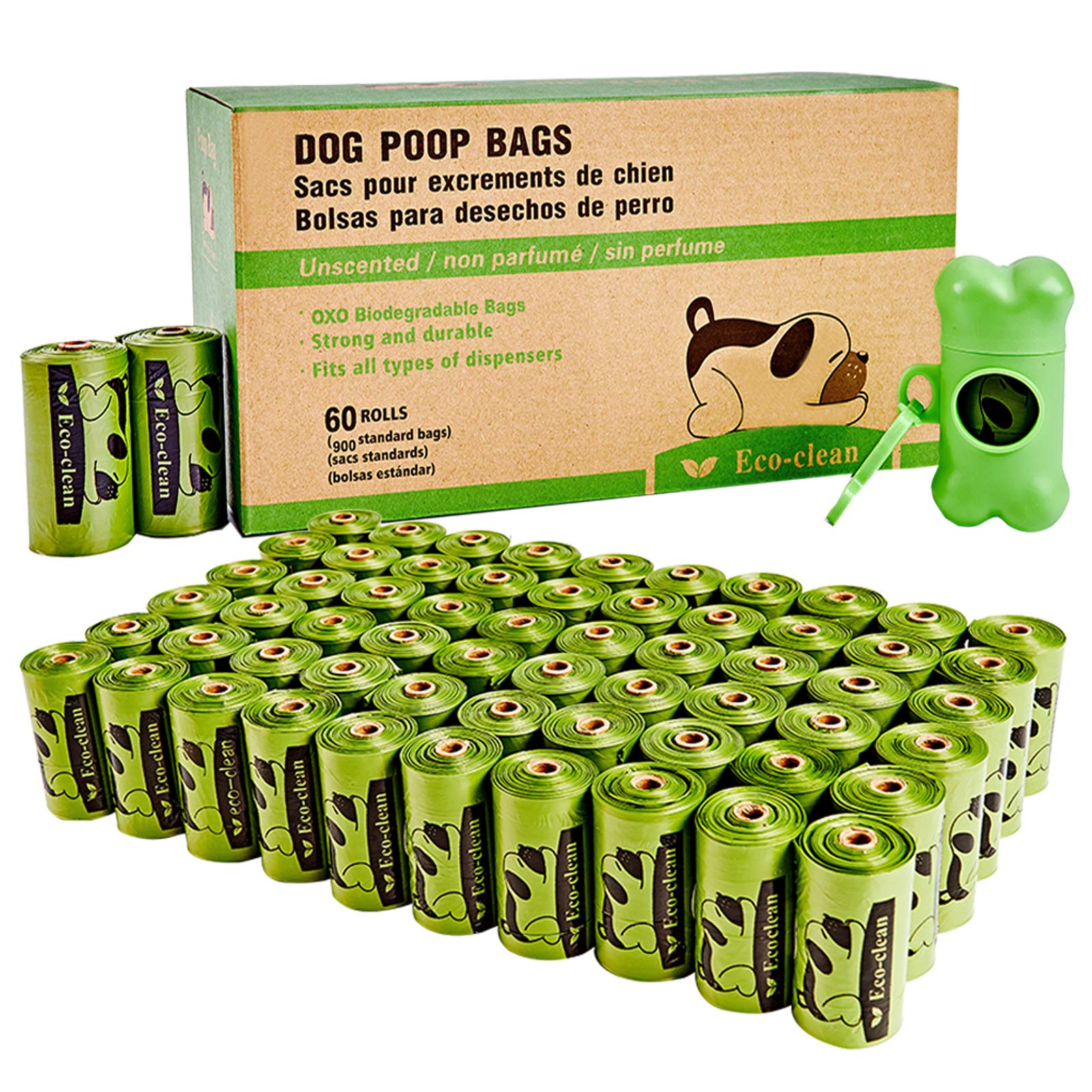 Distributeur ECO-CLEAN prêt à l'emploi lors d'une promenade.