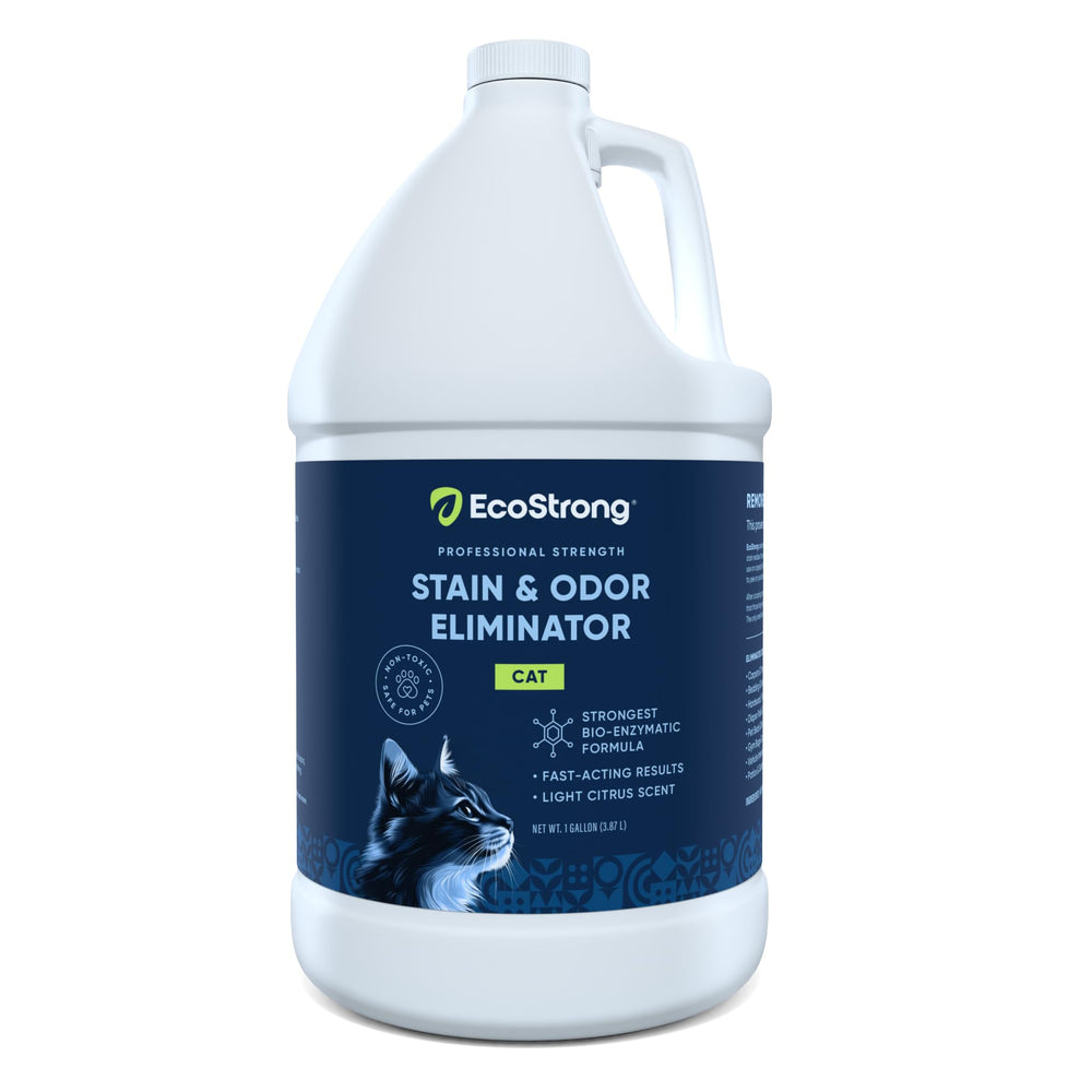 Eco Strong nettoyant odeurs et taches pour chat, action enzymatique efficace.