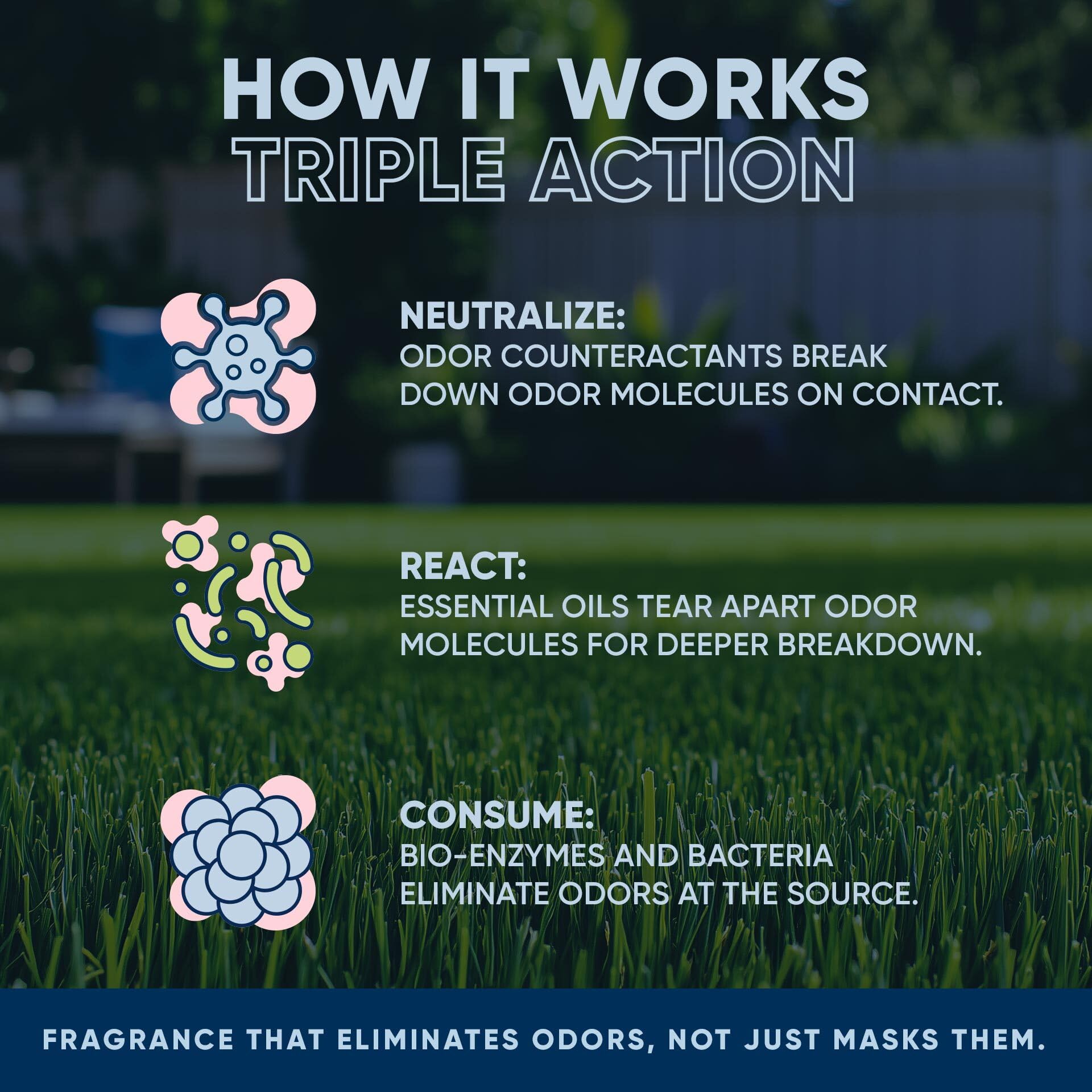 Parfum eucalyptus frais après l’application Eco Strong.
