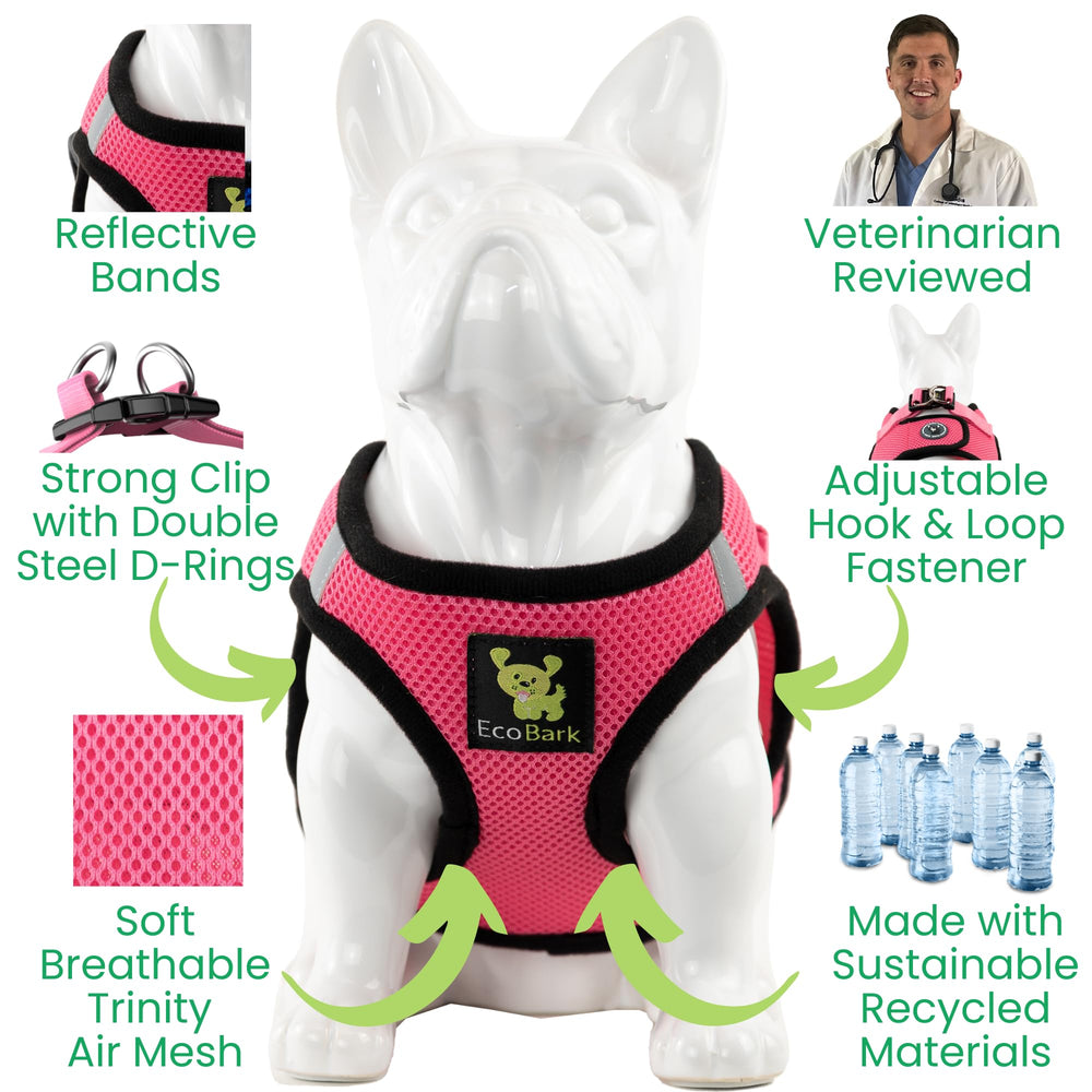 EcoBark Step In moyen harnais en maillage doux pour promenades quotidiennes.