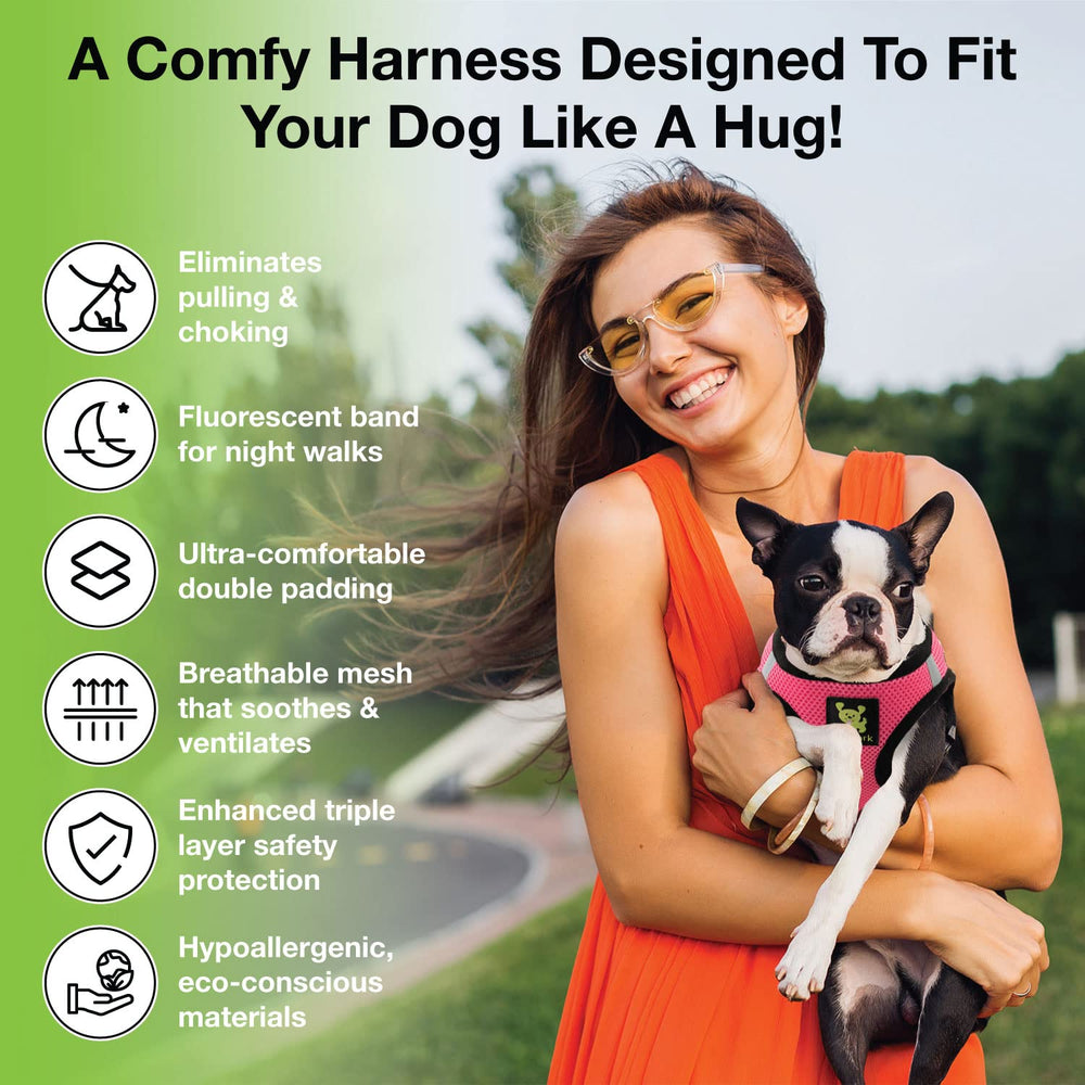 EcoBark Step In petit harnais en maillage doux pour chiots actifs.