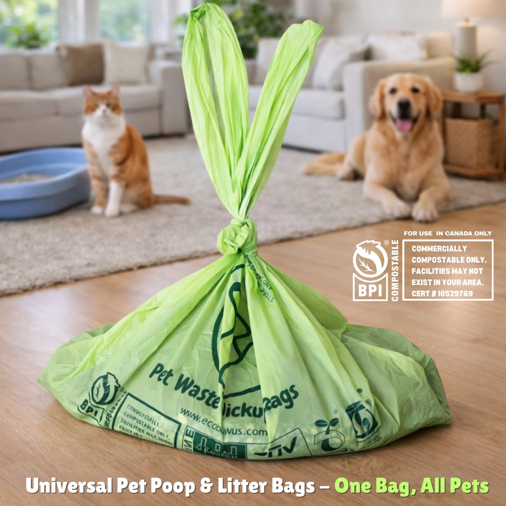 ecobewus Sac poubelle sans plastique XL, solution sans plastique pour déchets domestiques