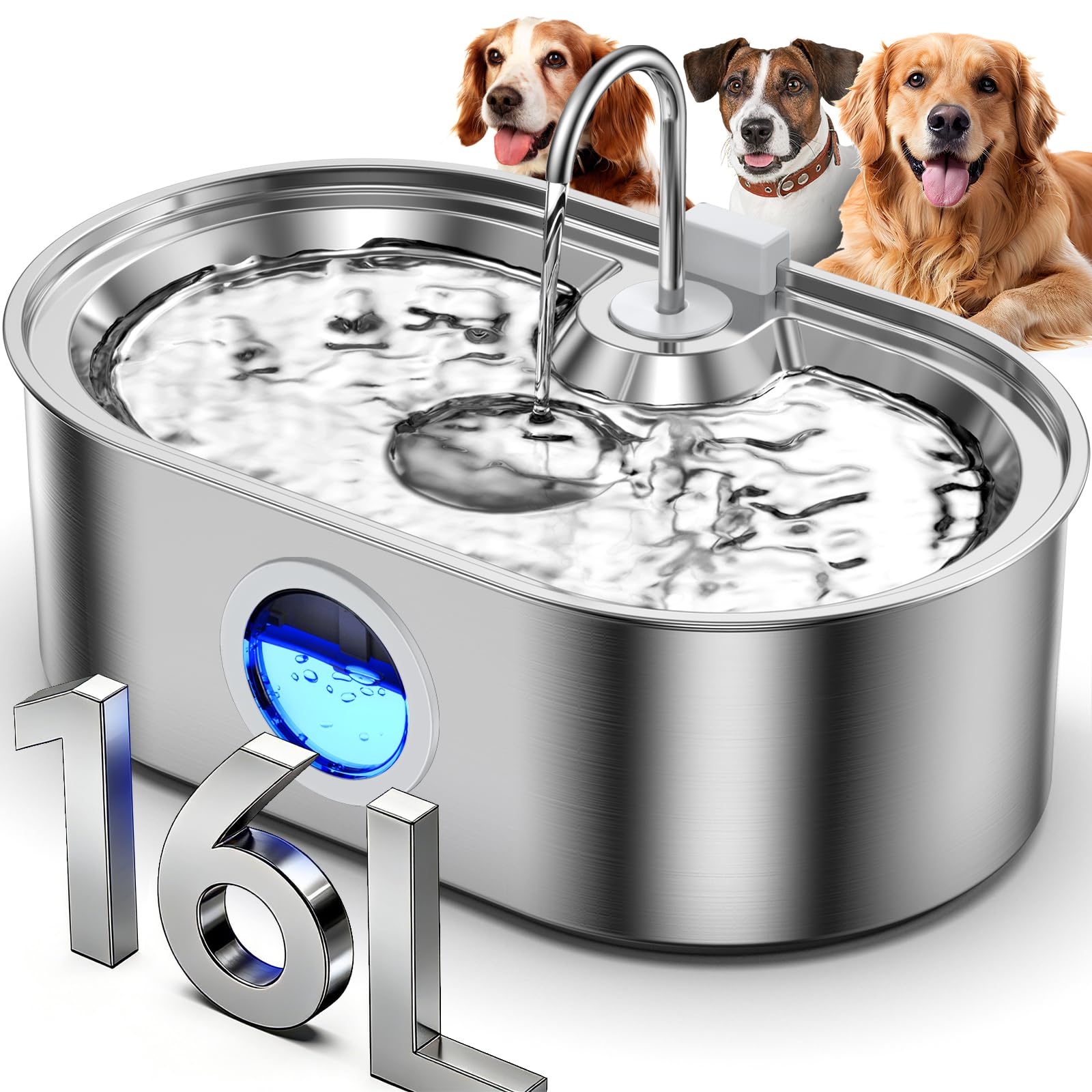Fontaine ECOCONUT avec capacité 4,2 gal pour plusieurs chiens.
