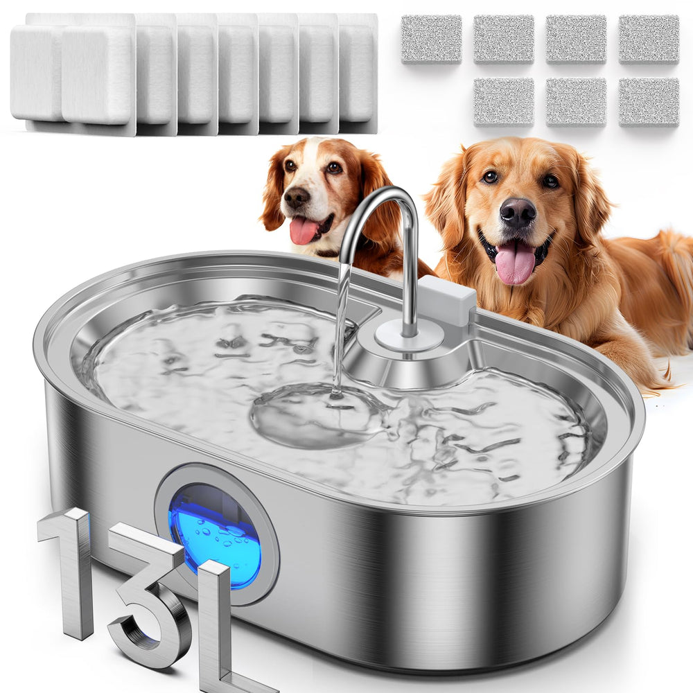 Fontaine ECOCONUT pour chien à grande capacité, 13 L, réapprovisionnement réduit.