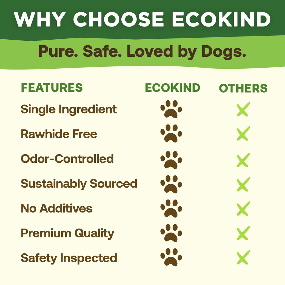 EcoKind Bâton Boeuf 12 pouces alternative sans peau, option sûre au cuir brut.
