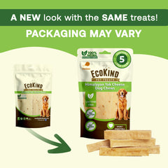 Le chien apprécie EcoKind Yak Cheese Himalaya au goût poulet sain.
