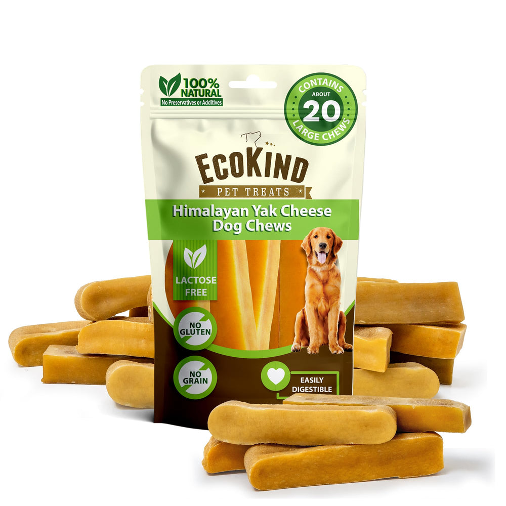 Ecokind os yak fromage sans odeur, friandise naturelle idéale pour chiens calmes et actifs.