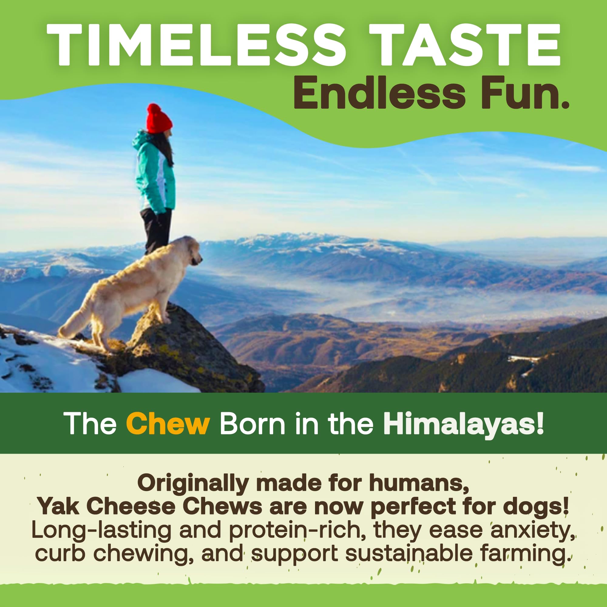 Ecokind Yak Cheese bâtonnet Himalaya - sans conservateurs, ingrédients simples.