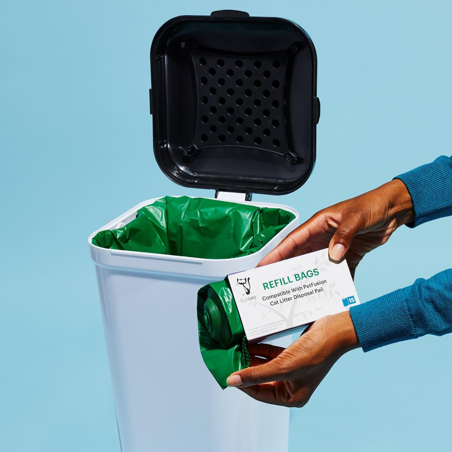 EcoLeo rouleau de 15 sacs, distribution facile pour réapprovisionnement.