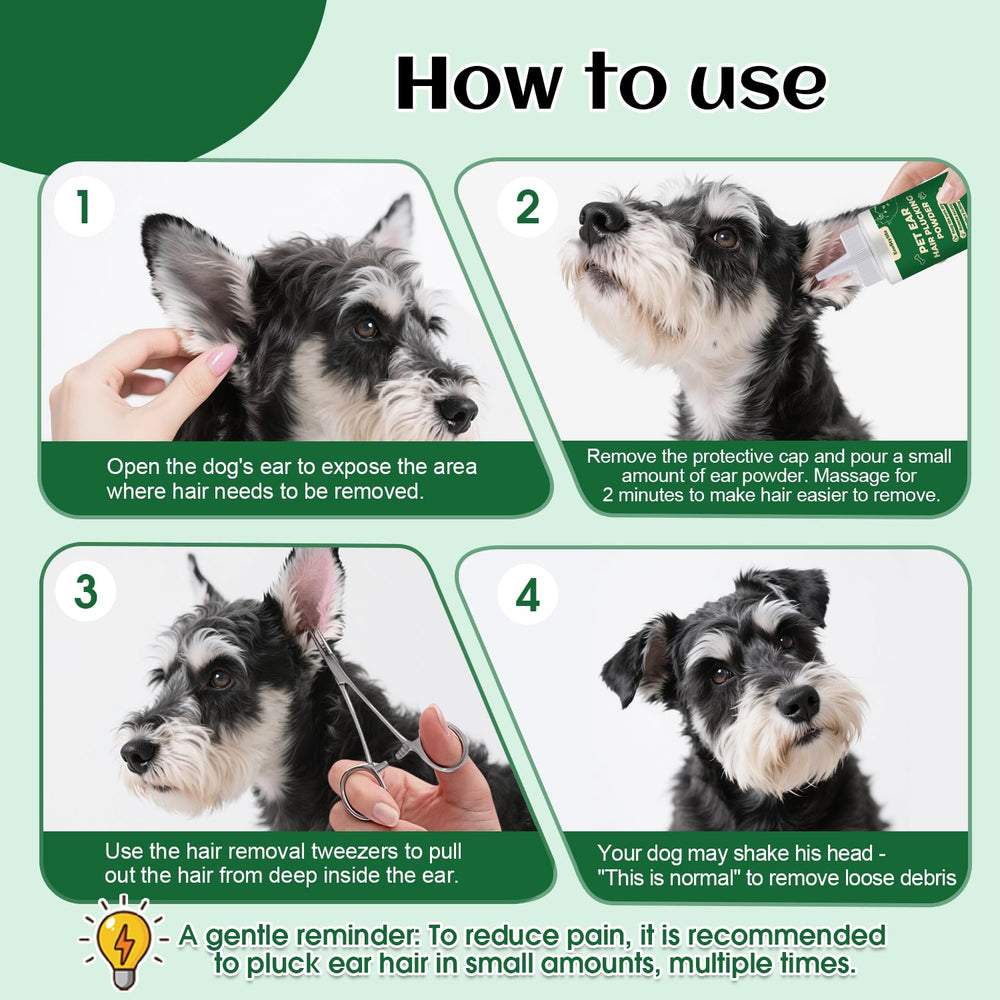 EcoStylife Poudre Oreilles: application rapide pour grooming efficace