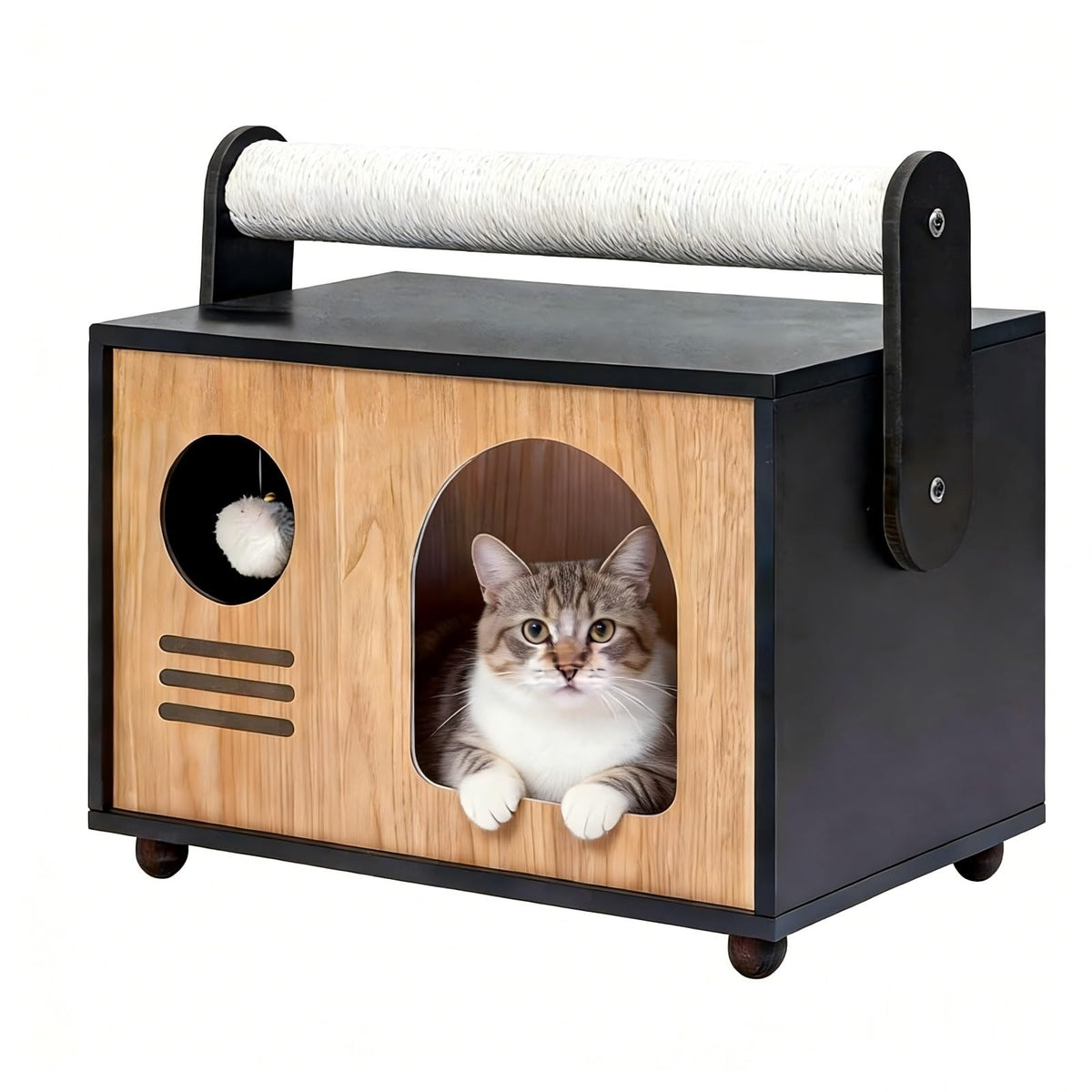 Ecove Pamily Maison-chat-bois-moderne: espace intérieur élégant et reposant.