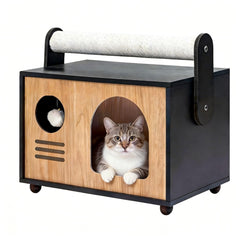 Ecove Pamily Maison-chat-bois-moderne: espace intérieur élégant et reposant.