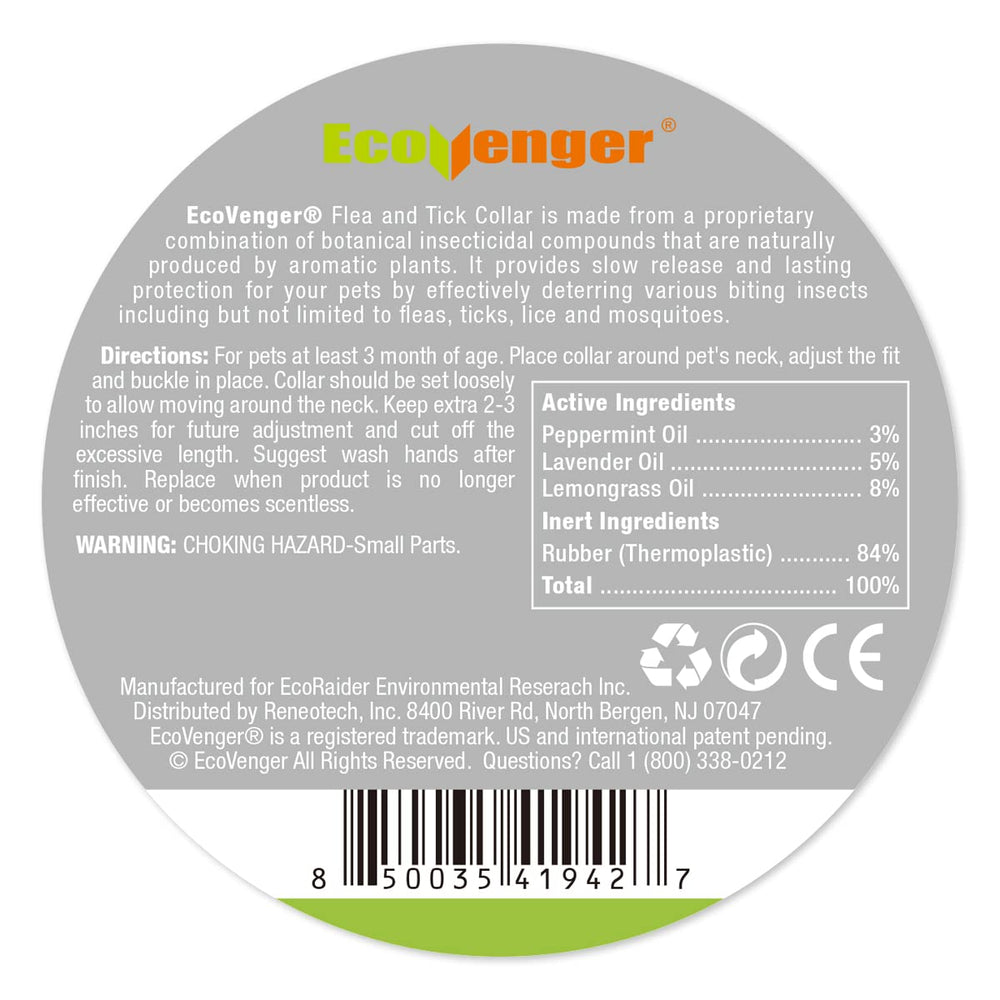 EcoVenger collier emballage et support prêt à l'emploi.