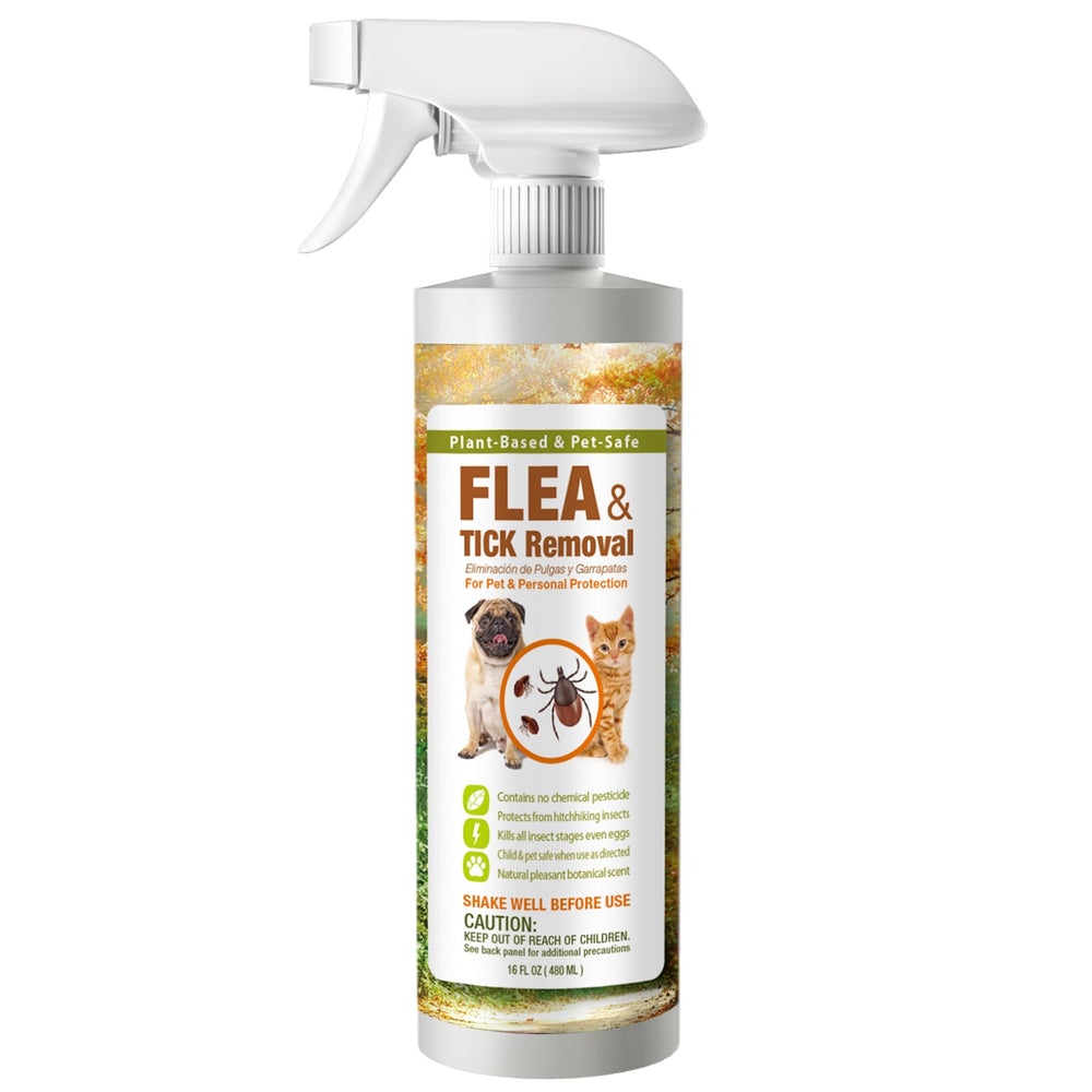 EcoVenger pulvérisateur anti-puces et tiques pour chiens et chats, action rapide.