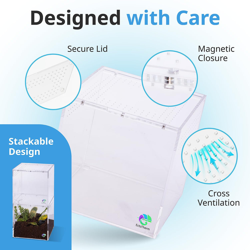 Terrarium EctoTherm pour insectes, accès rapide et nettoyage pratique.