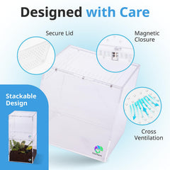 Terrarium EctoTherm pour insectes, accès rapide et nettoyage pratique.