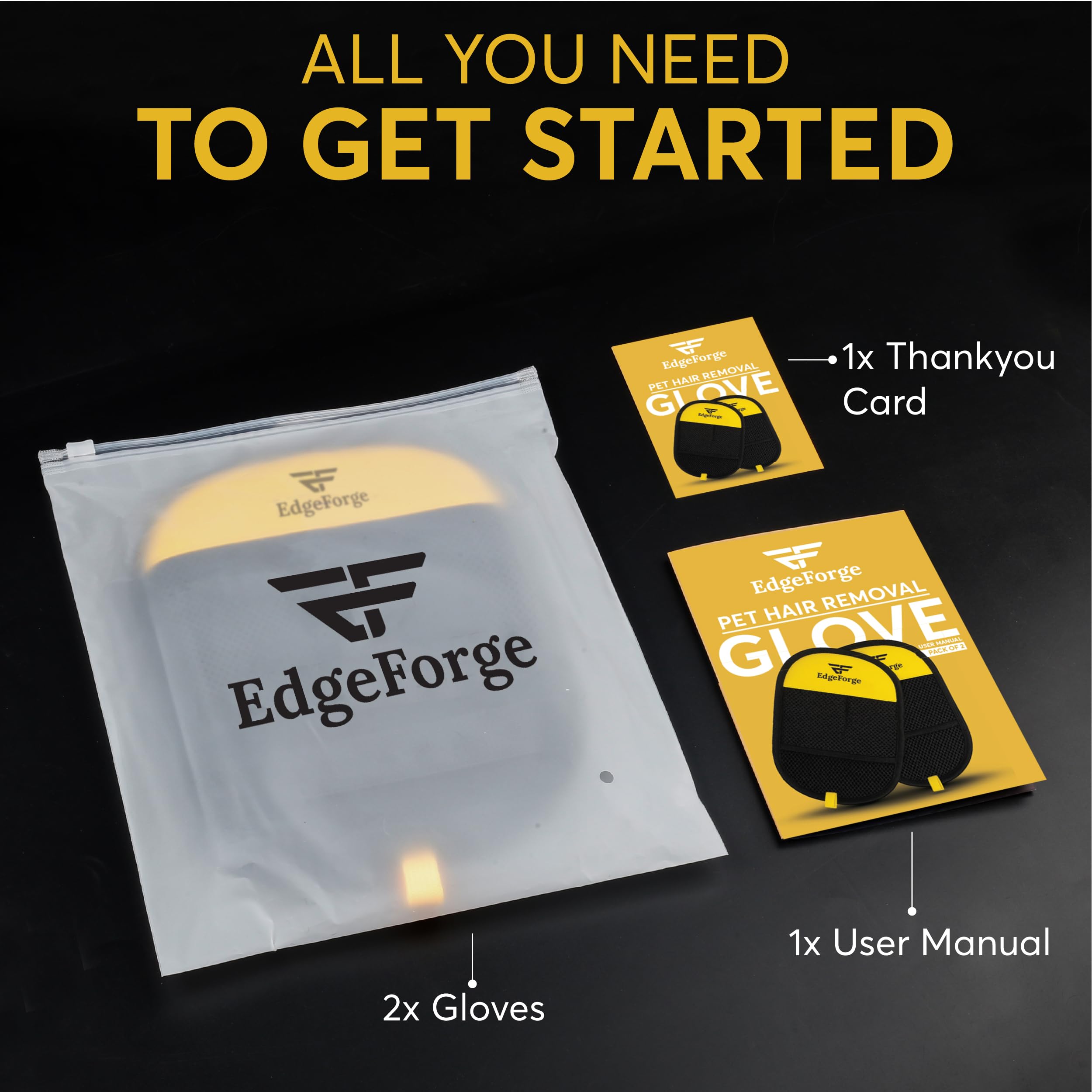 Gant EdgeForge se range facilement et élimine les poils lorsque nécessaire.
