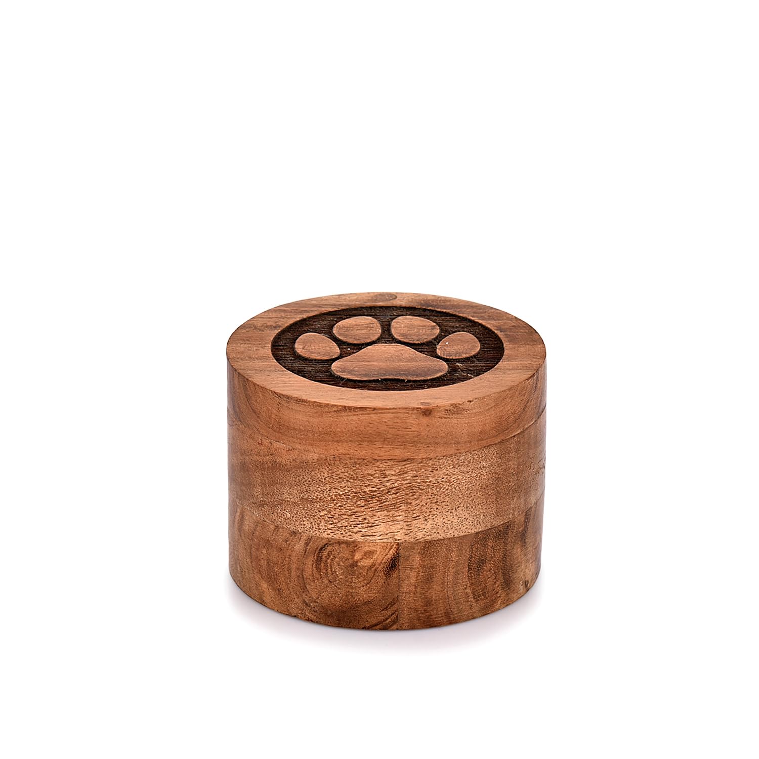 Urne EDHAS en acacia, design bois élégant, parfaite mémoire sur étagère.