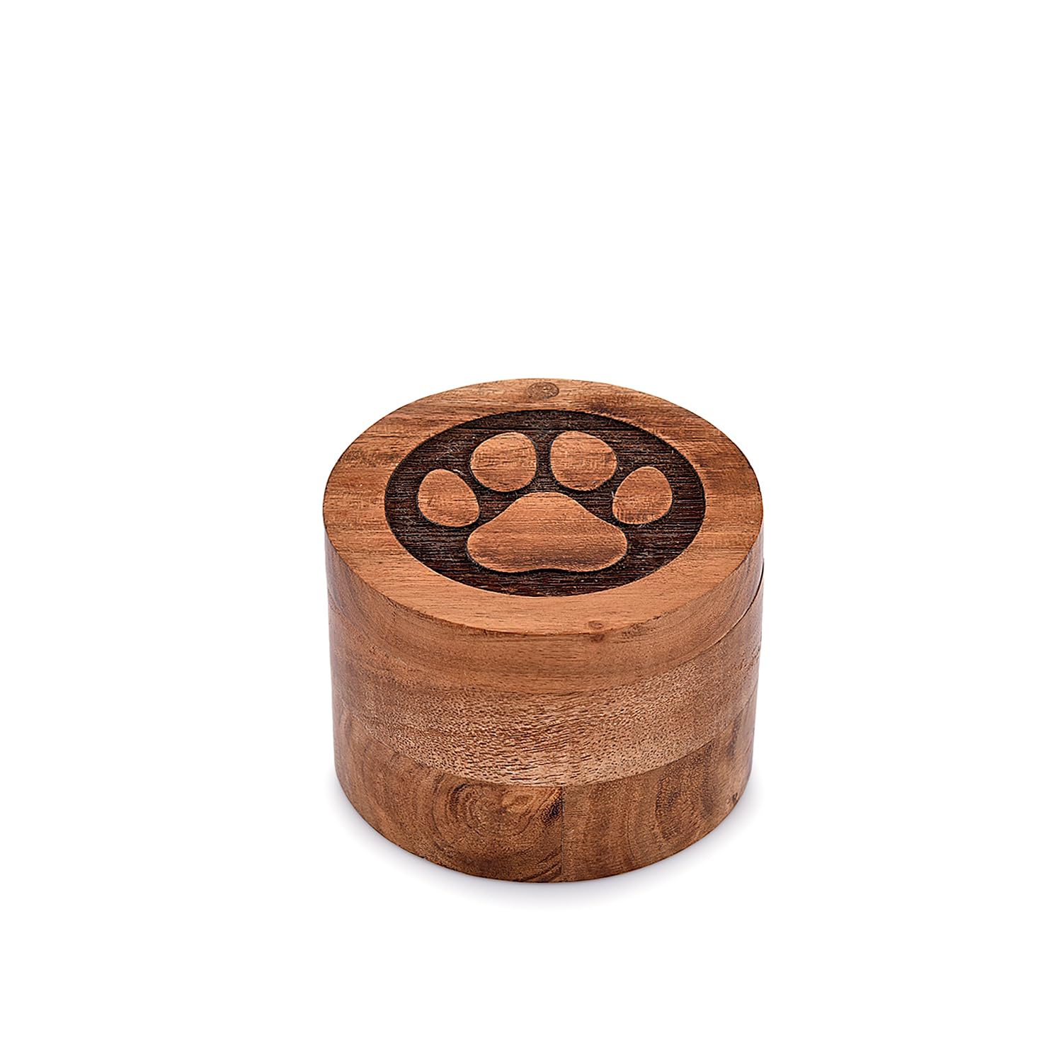 Urne EDHAS acacia patte gravée, hommage tendre à votre compagnon.