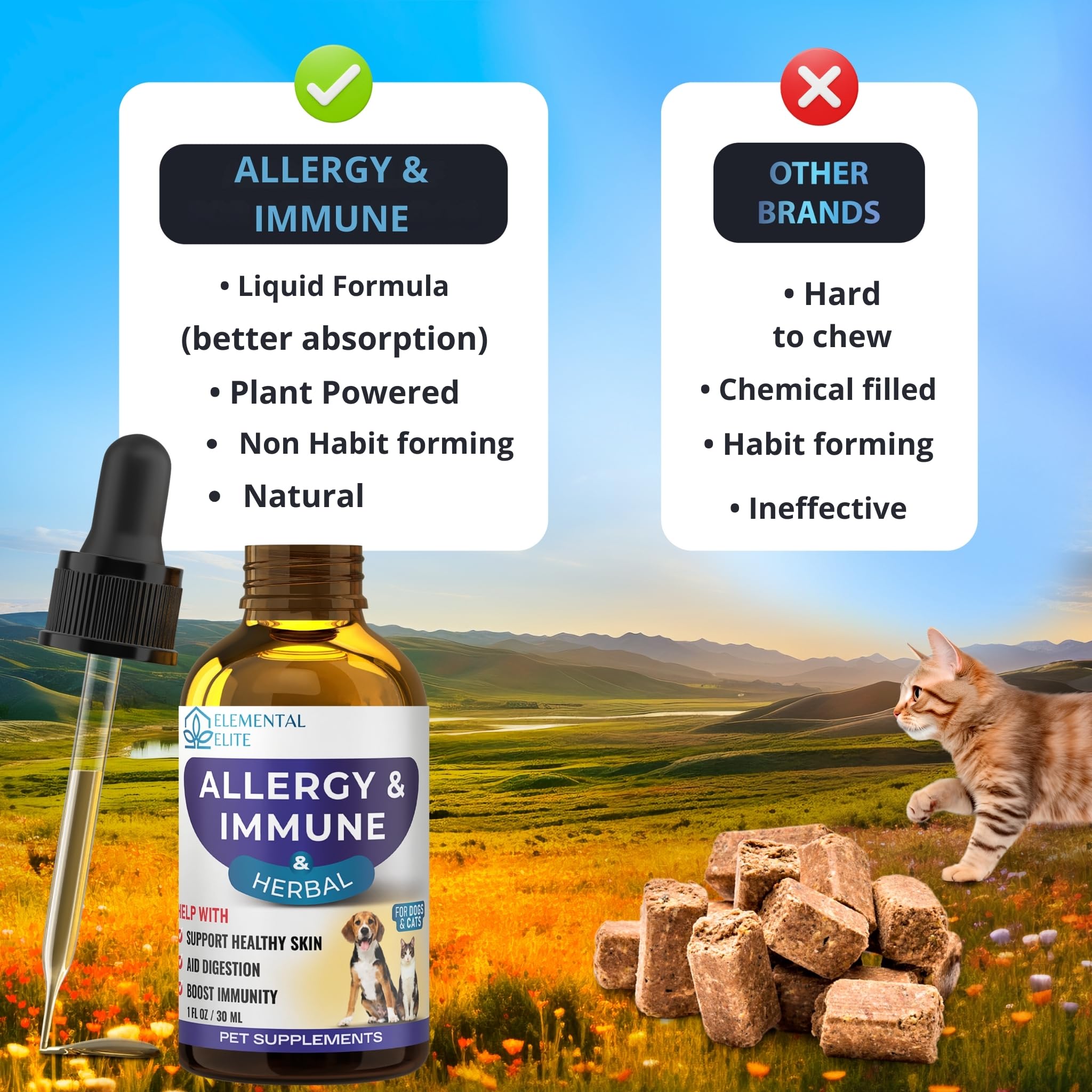 EDUZEBRA Allergy Drops: extraits d’herbes naturels pour une formule douce