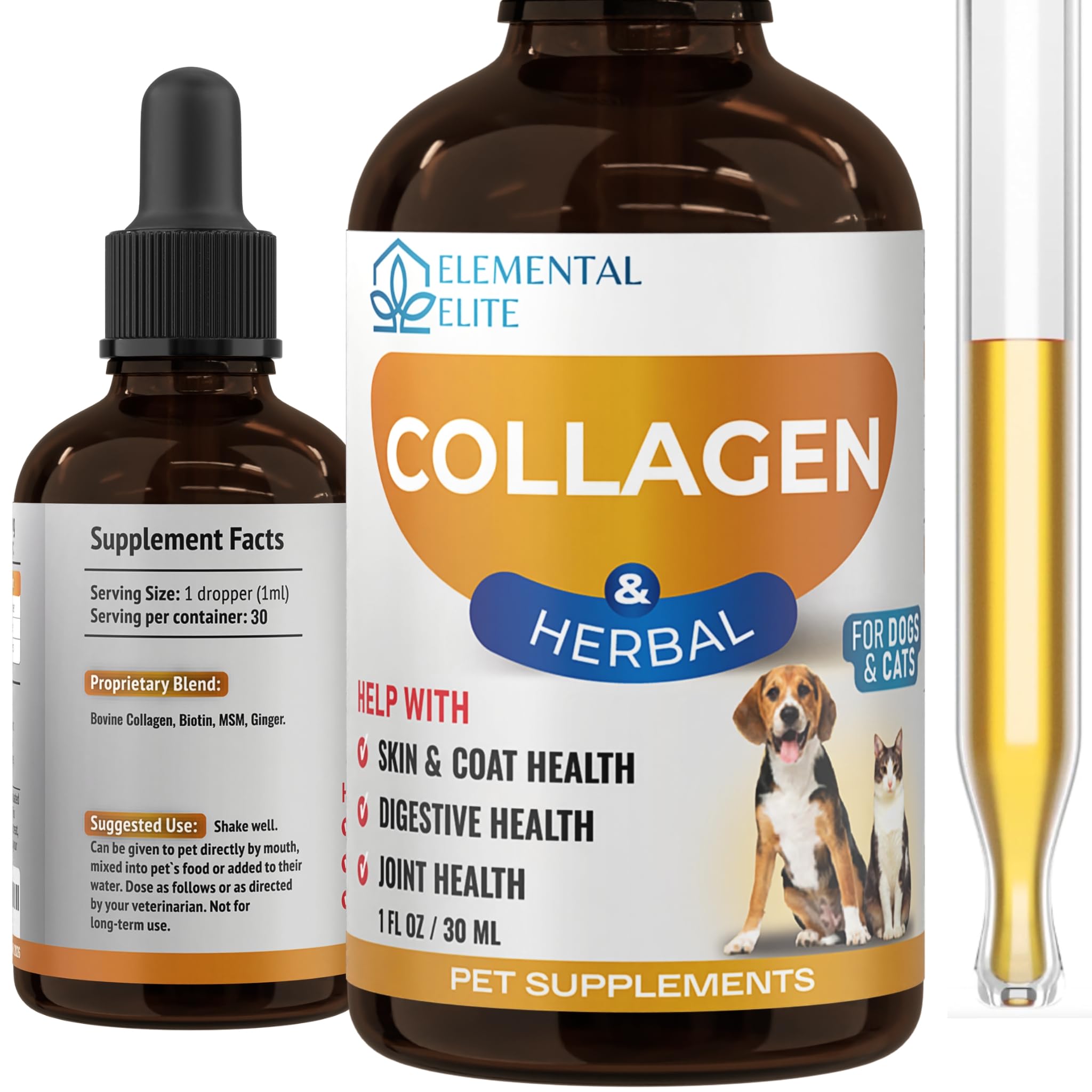 EduZebra Collagène Liquide : bouteille prête à l’emploi pour chiens et chats.