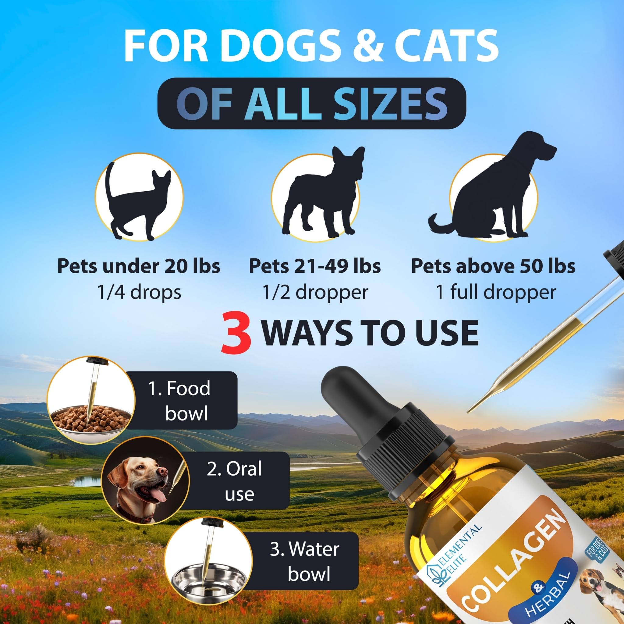 EduZebra Collagène Liquide : pelage sain et éclatant pour le chien.