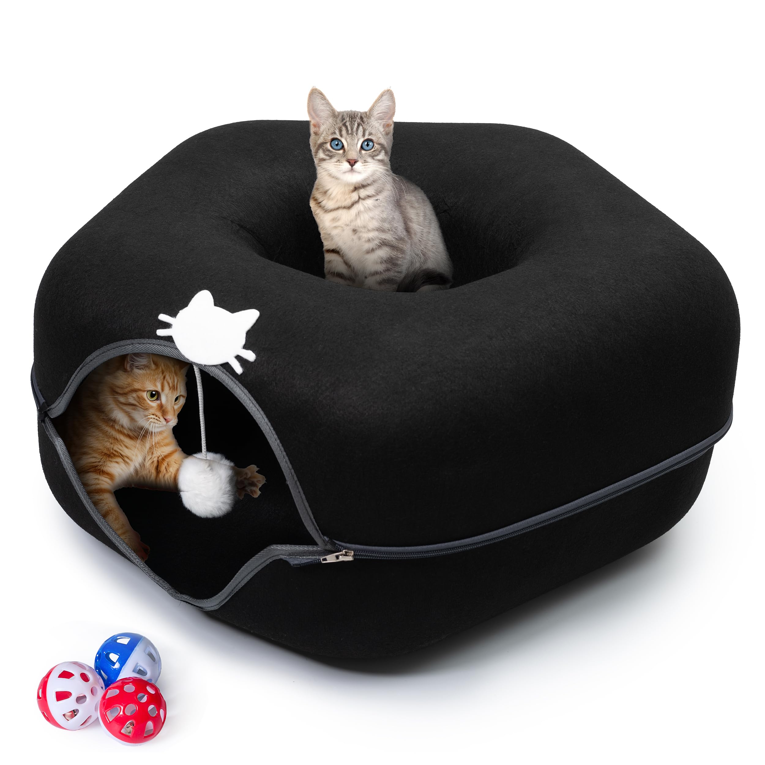Lit-cave E & E's grande avec tunnel intégré pour repos et jeu.